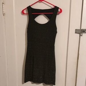 Wet Seal Black and Gold Backless Dress